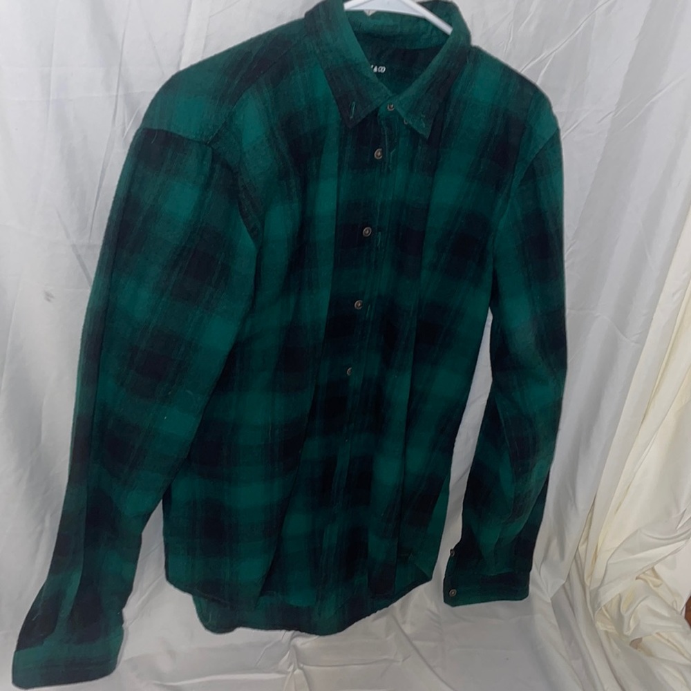 men’s green flannel mason and co